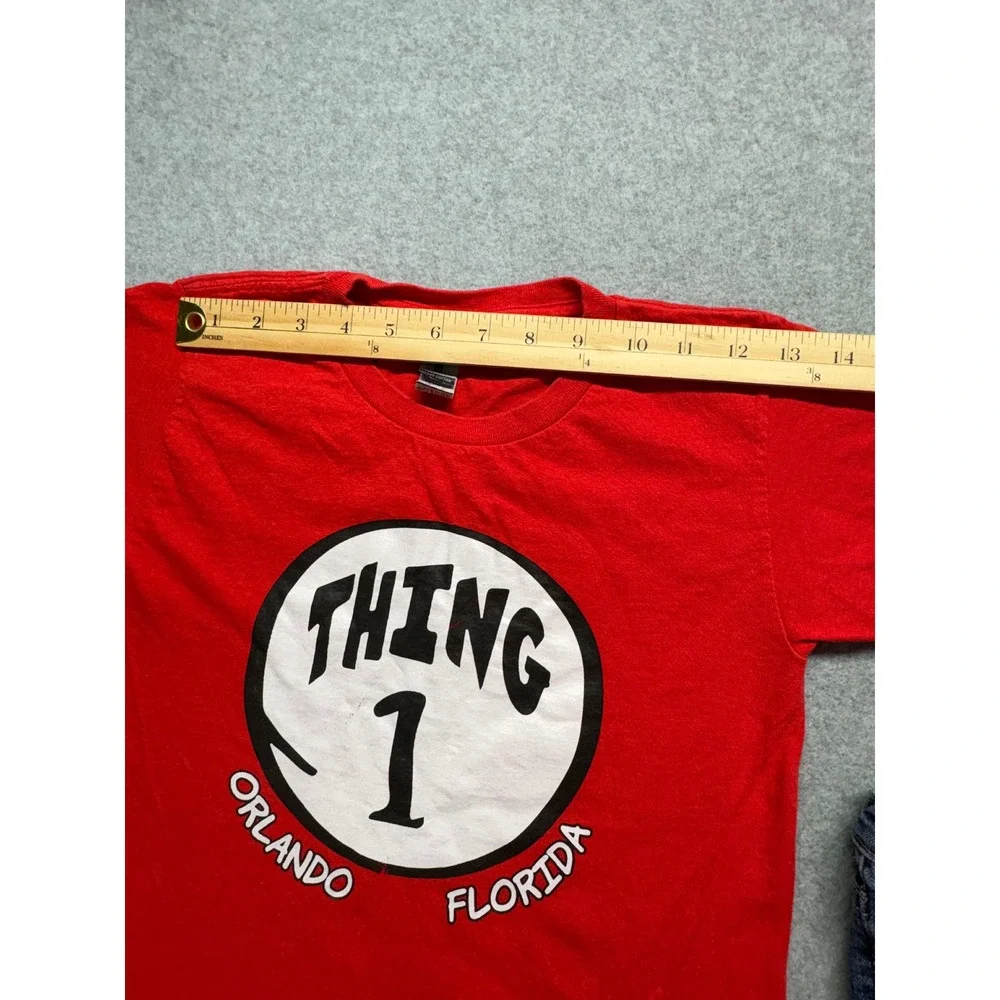 Dr Seuss Thing 1 Shirt Childrens Place Jeans Set Red Blue Boys Size 4T XS - Picture 7 of 16